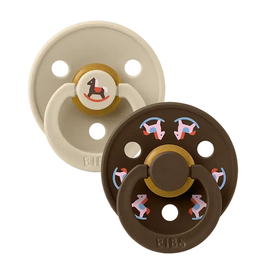 Colour Holiday Horse Pacifiers 2 Pack - Vanilla/Mocha