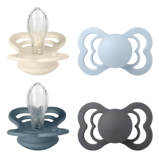 Supreme Pacifiers 4 Pack - Ivory/Baby Blue/Petrol/Iron
