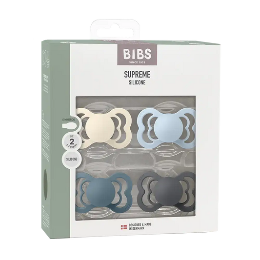 Supreme Pacifiers 4 Pack - Ivory/Baby Blue/Petrol/Iron
