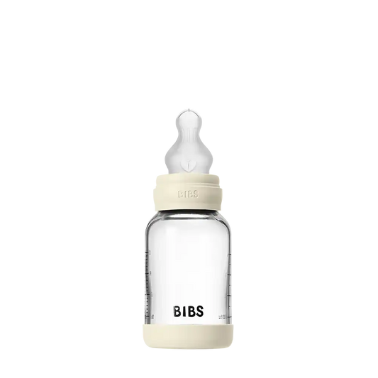 Baby Glass Bottle Set 120ml Silicone - Ivory