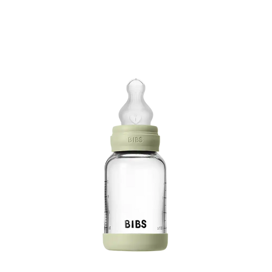 Baby Glass Bottle Set 120ml Silicone - Sage